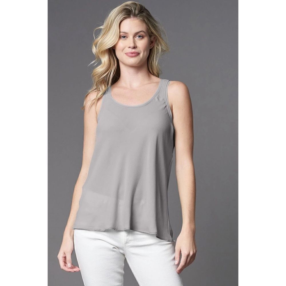 Lola & Sophie Double Georgette Tank Gray Size S